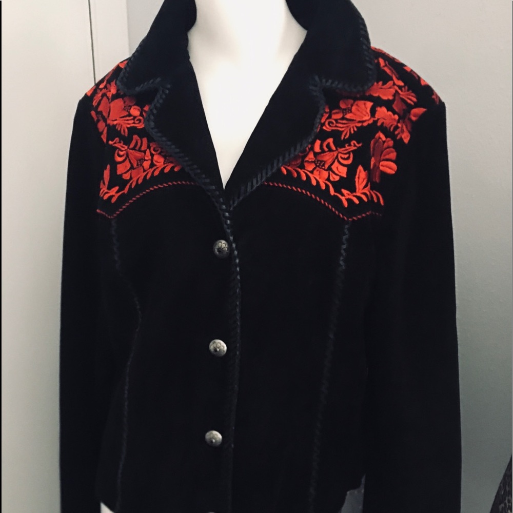 Scully Black Suede Fringe Western Jacket Sz XXL